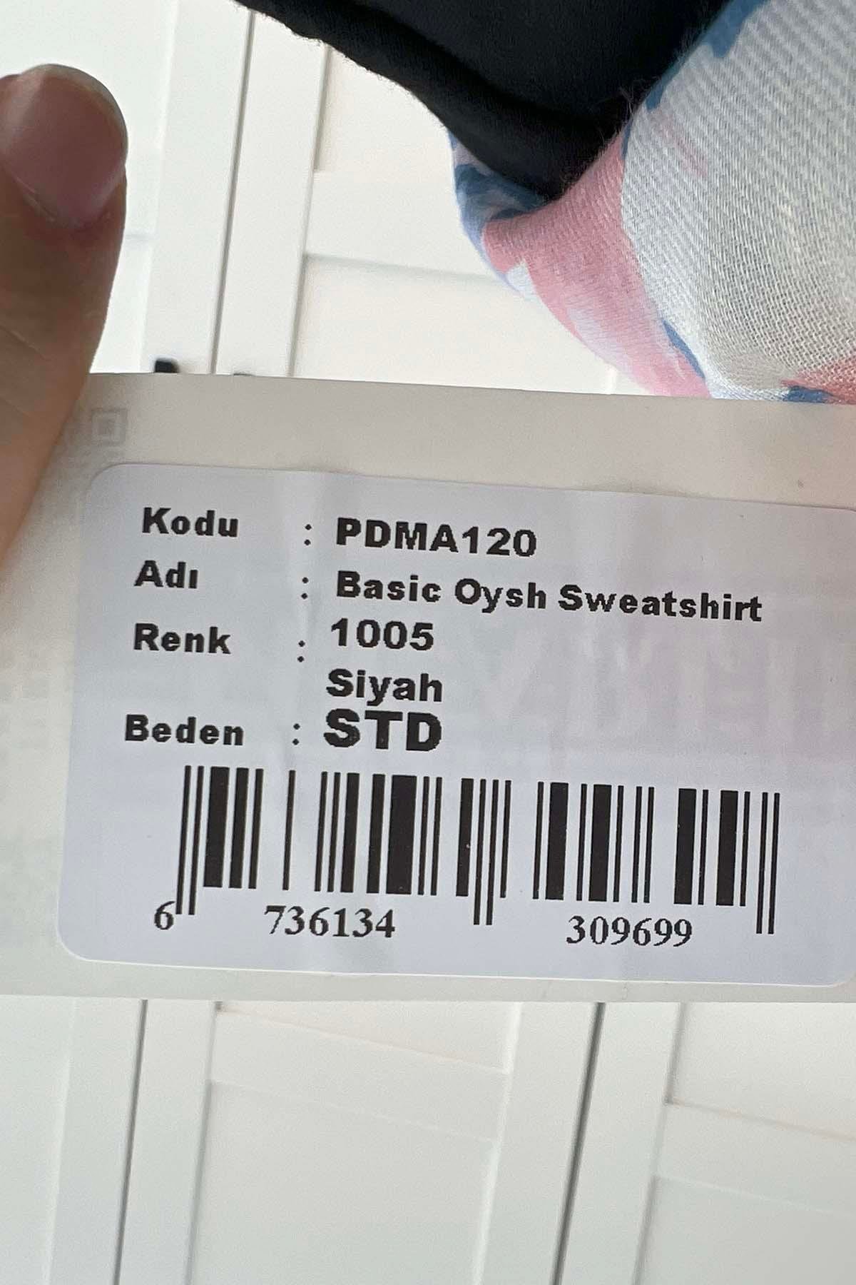 Basic Oysh Sweatshirt Siyah