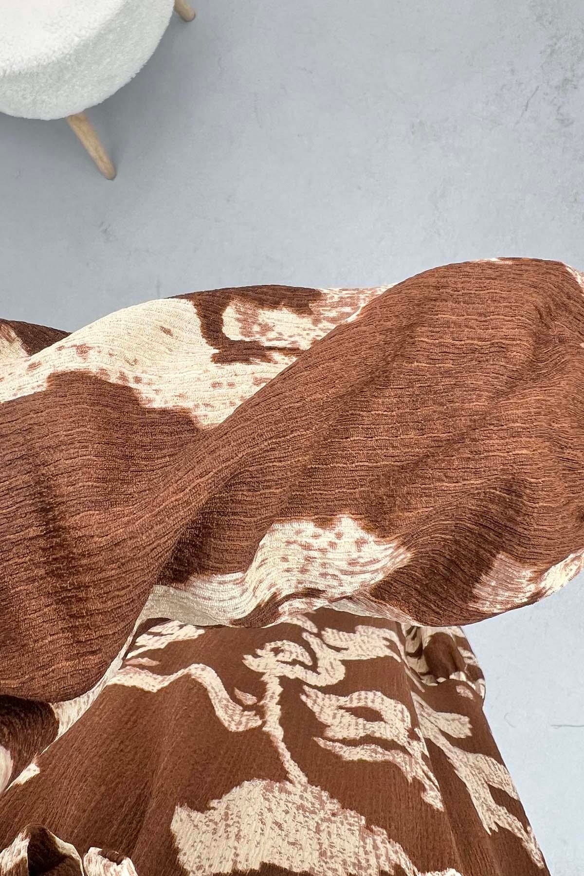 Batik Desen Elbise Kahve