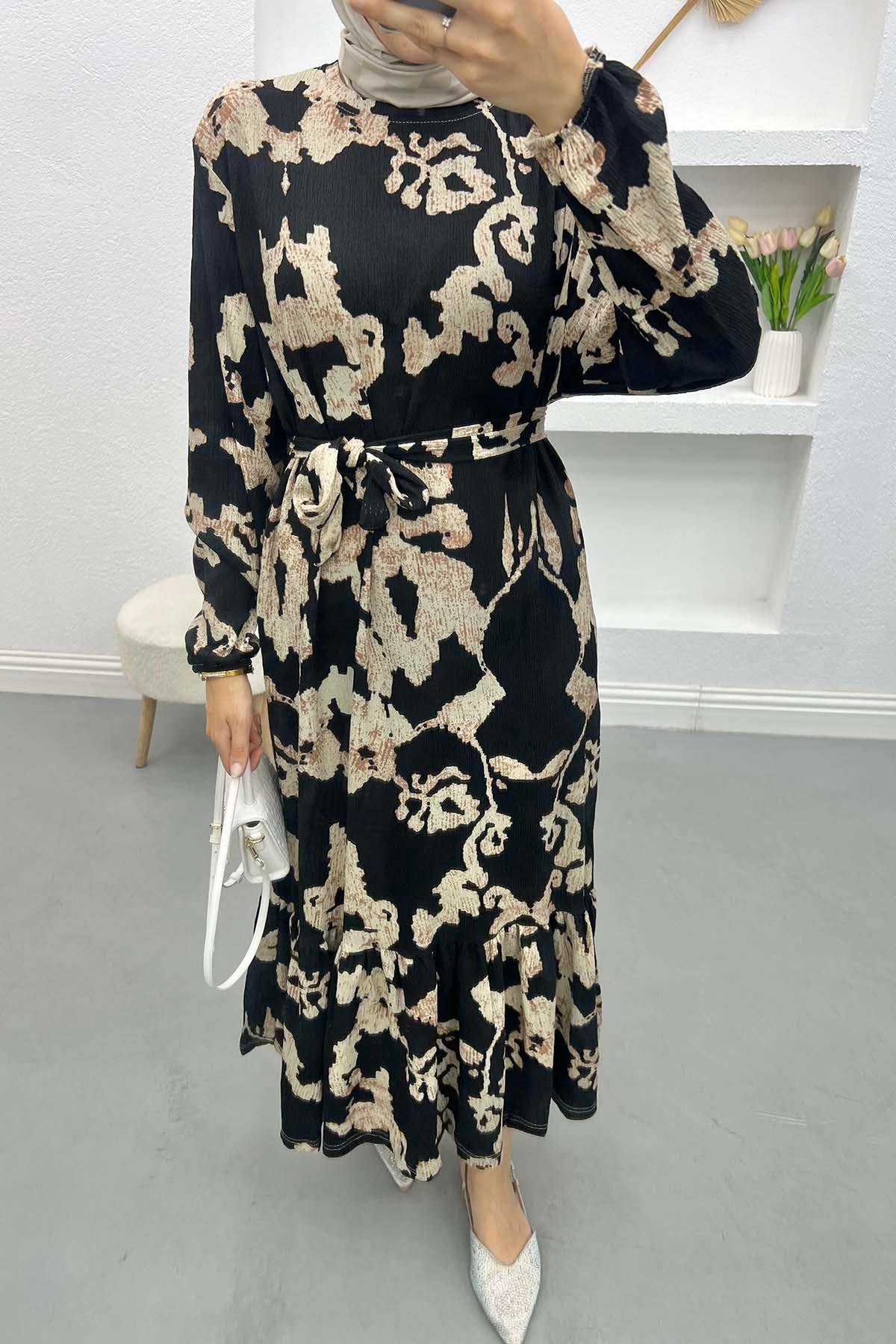 Batik Desen Elbise Siyah