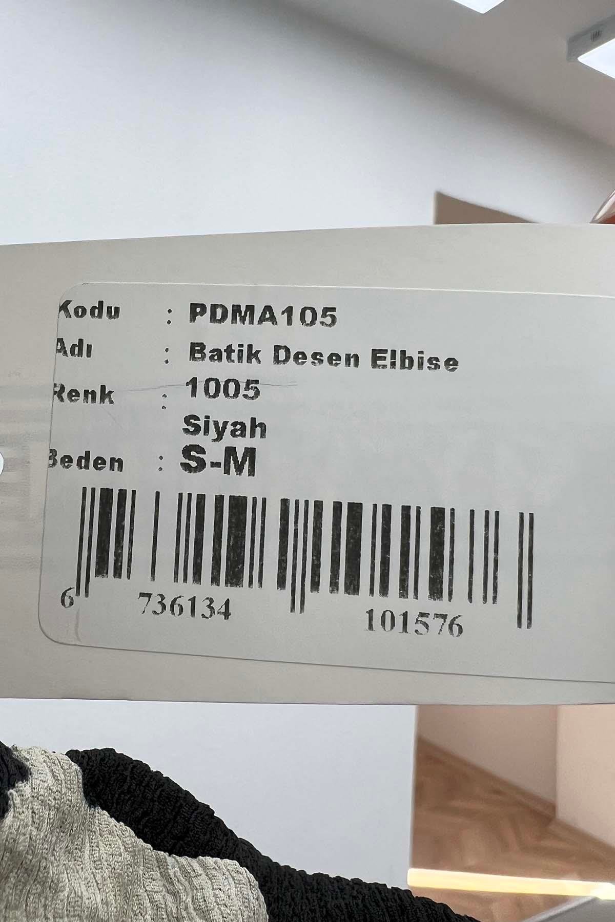 Batik Desen Elbise Siyah