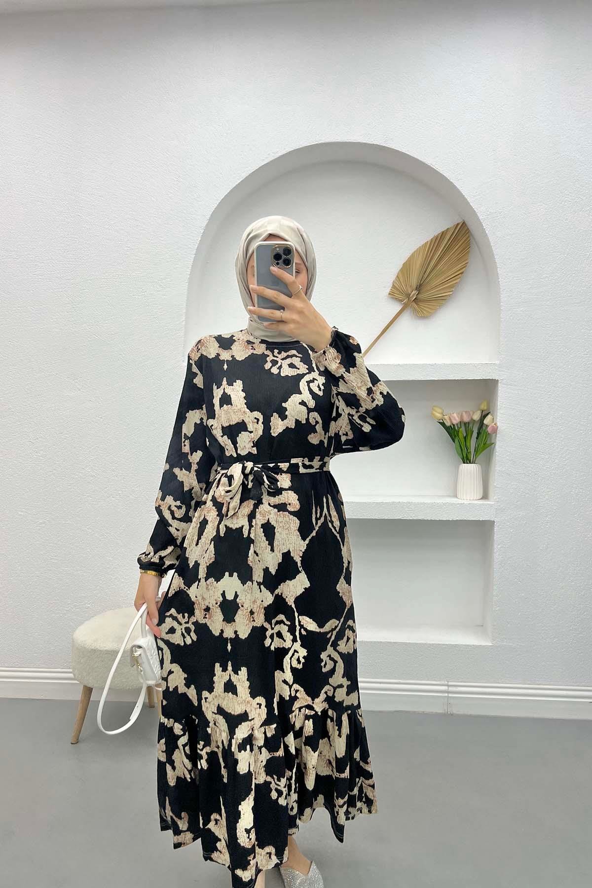 Batik Desen Elbise Siyah