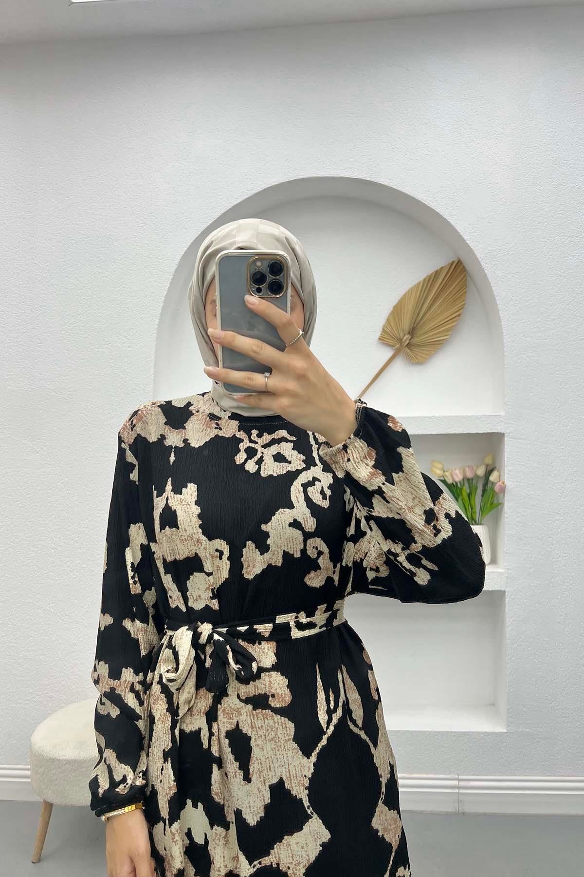 Batik Desen Elbise Siyah
