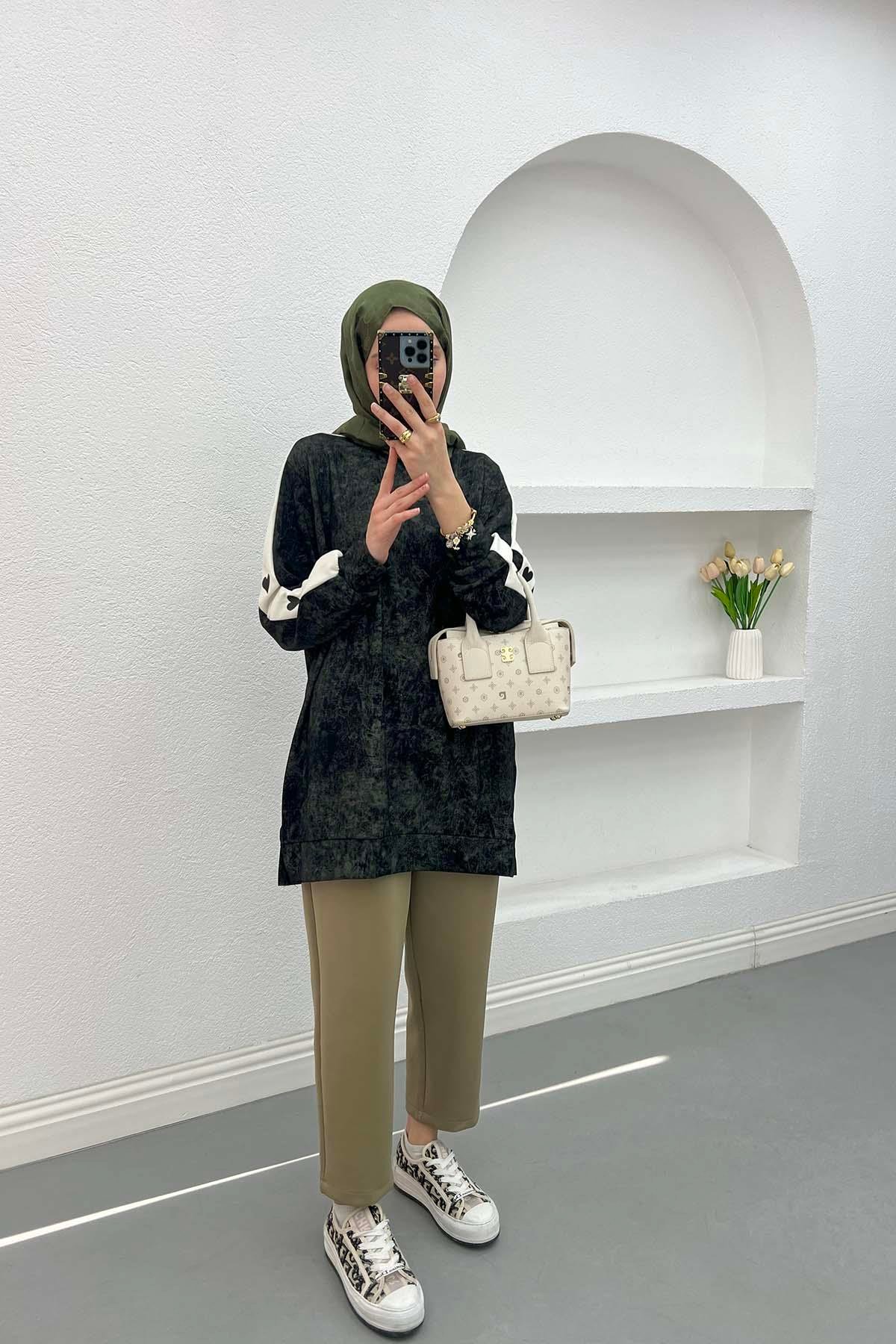 Batik Desen Kalpli Sweatshirt Siyah