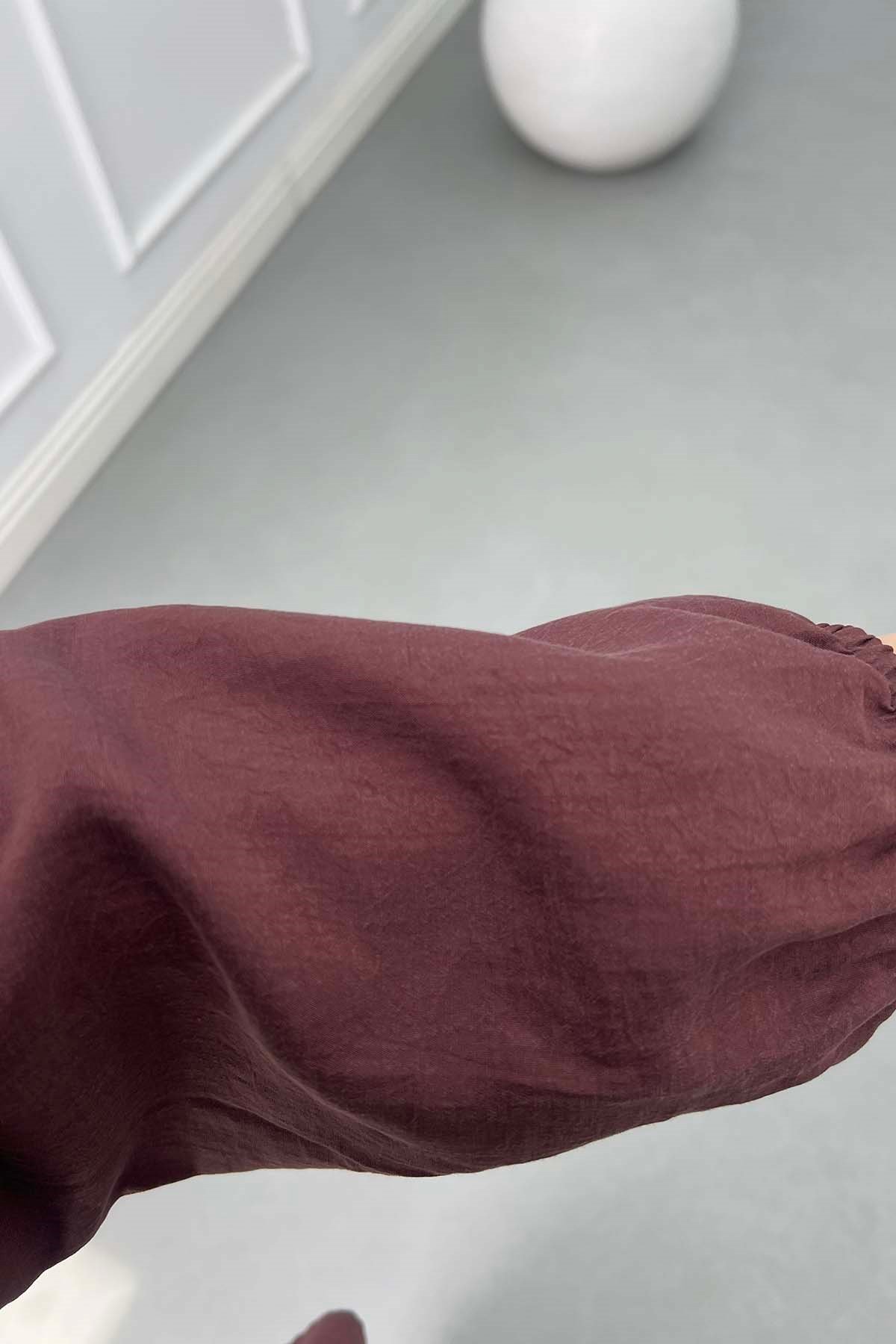 Bebe Yaka Detaylı Seyyar Kuşaklı Takım Bordo