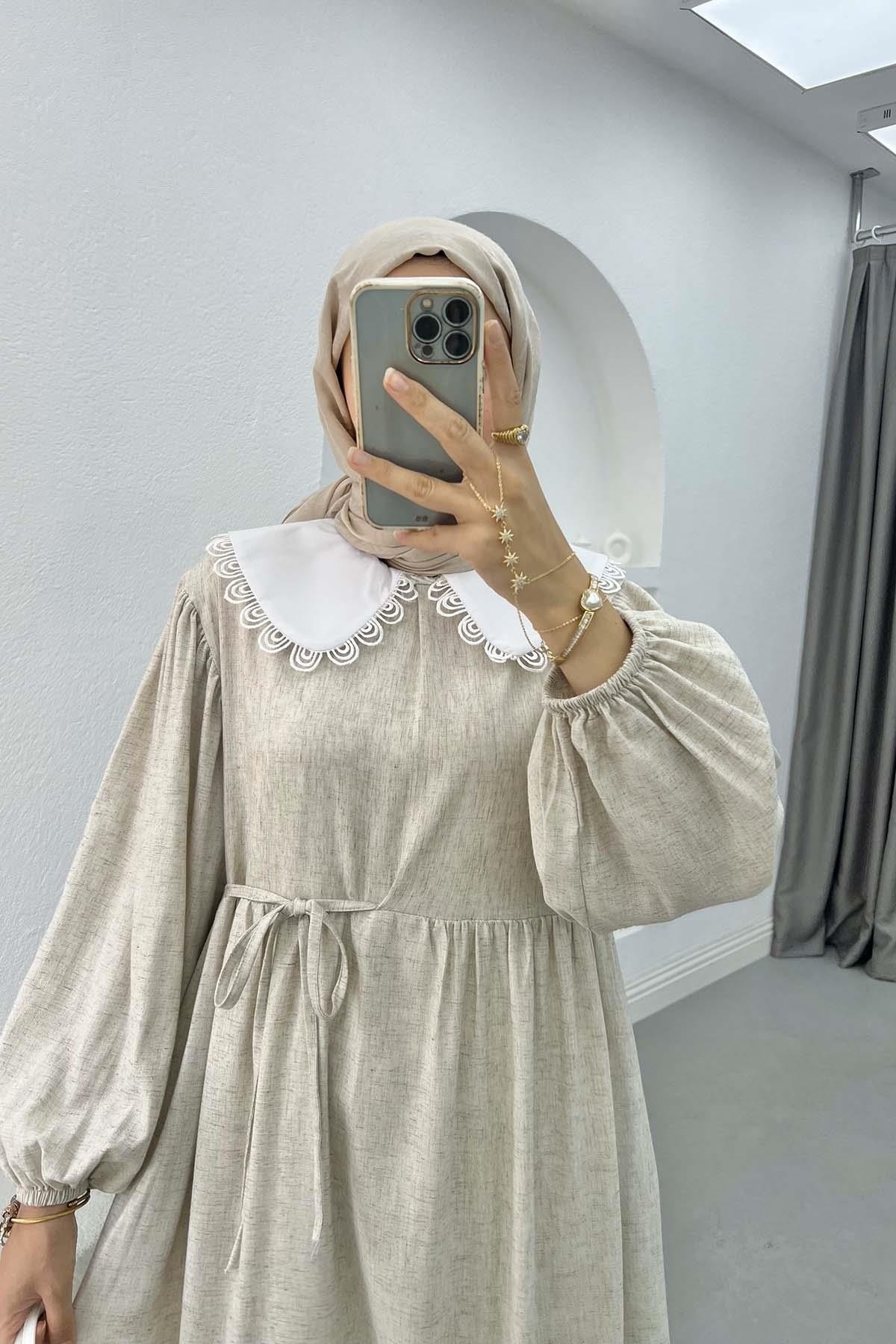 Bebe Yaka Elbise Taş