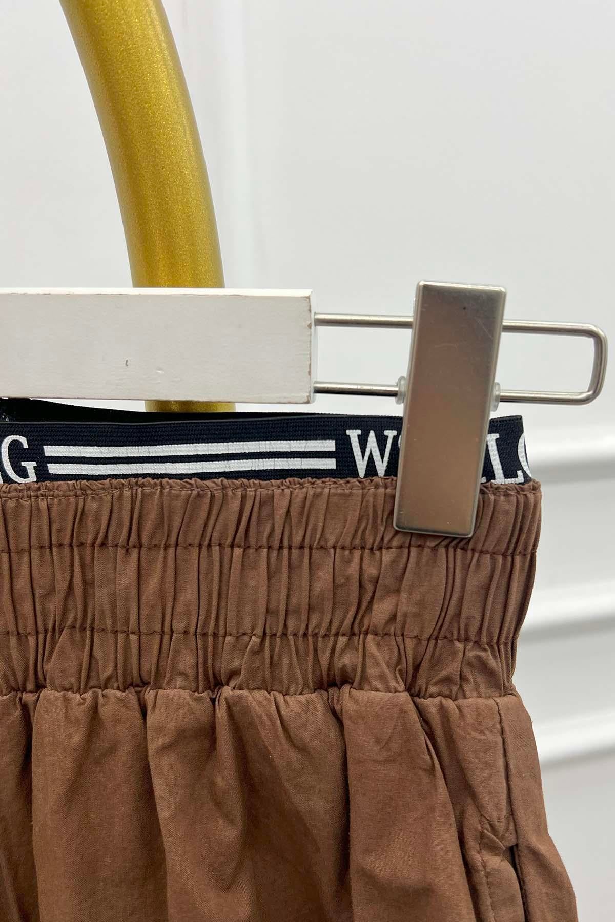 Bel Detaylı Pantalon Kahve
