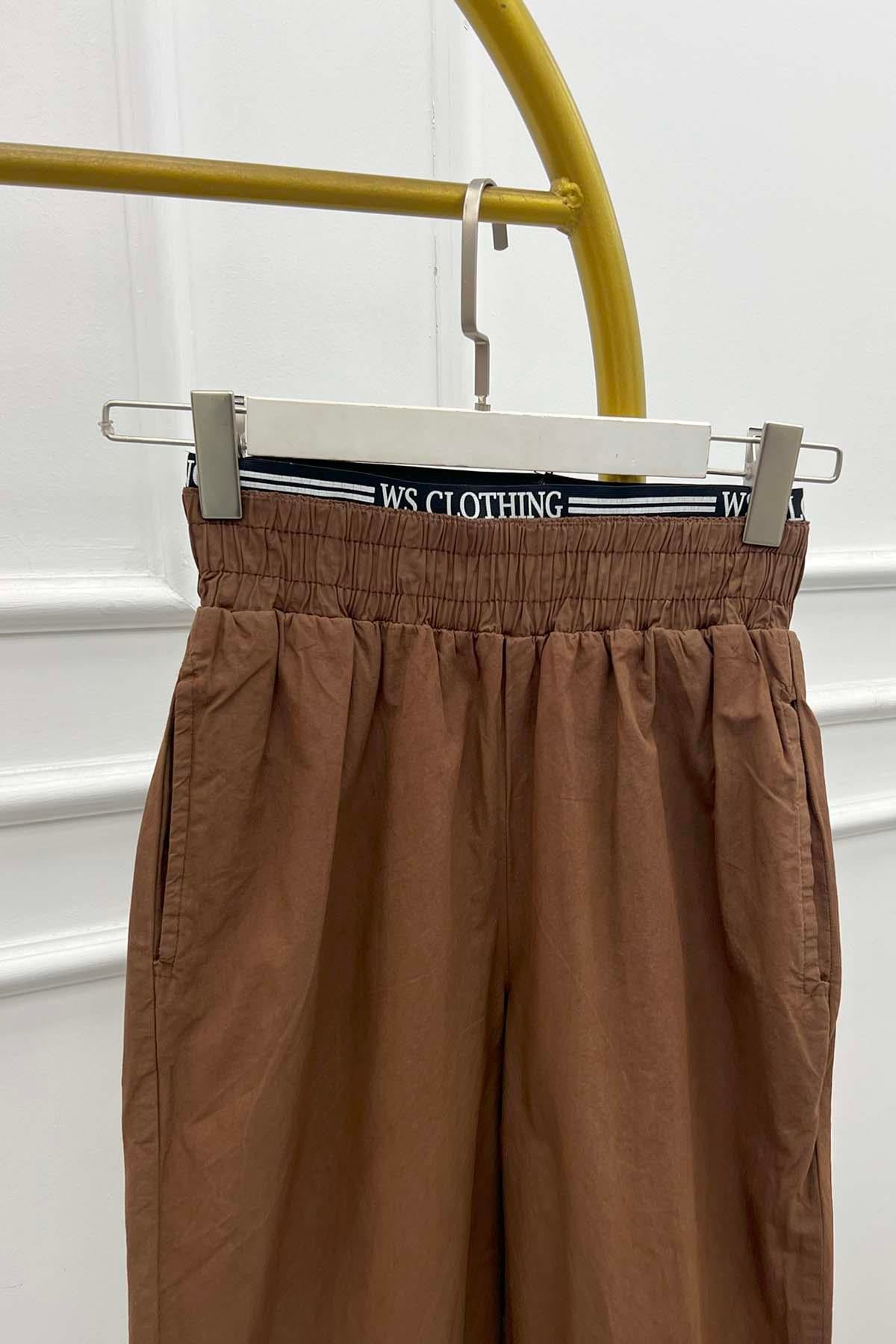Bel Detaylı Pantalon Kahve