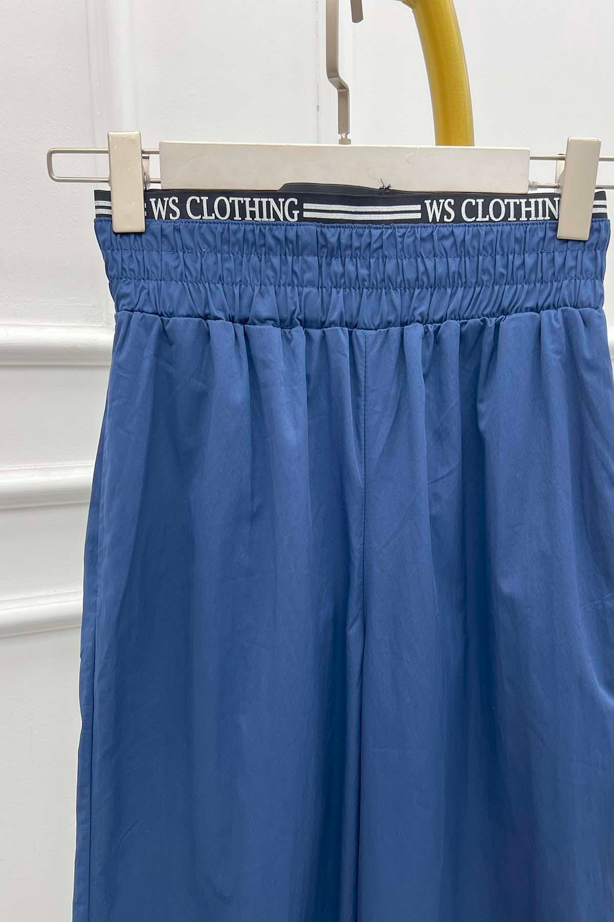 Bel Detaylı Pantalon Lacivert