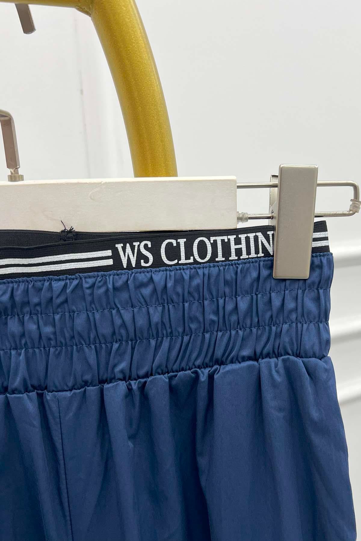 Bel Detaylı Pantalon Lacivert