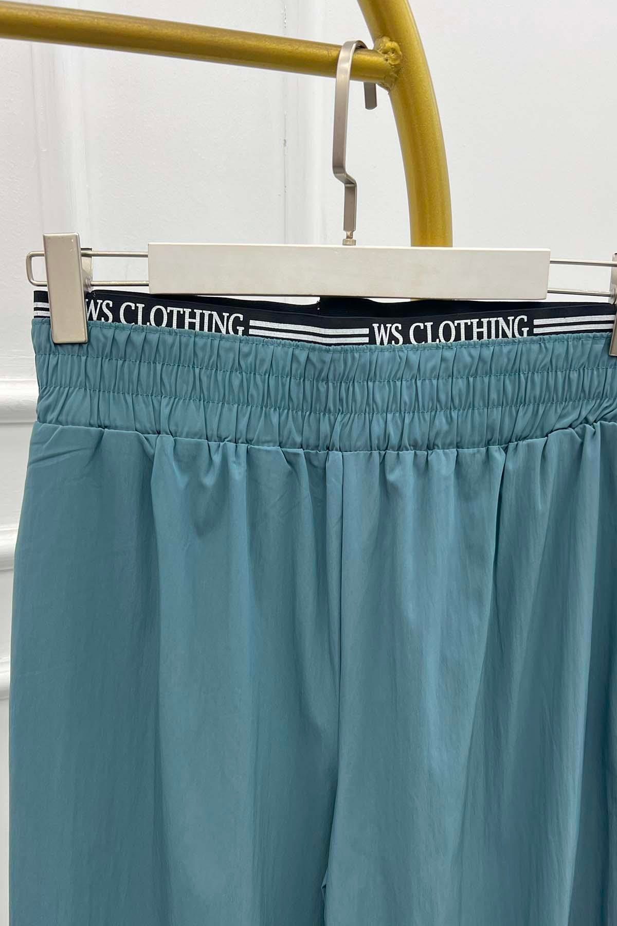 Bel Detaylı Pantalon Petrol Mavisi