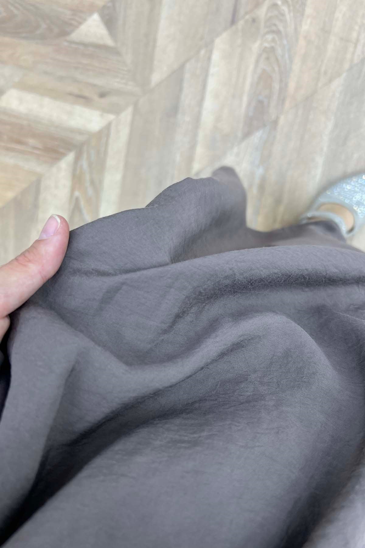 Bel Lastikli Dökümlü Modal Pantalon Vizon
