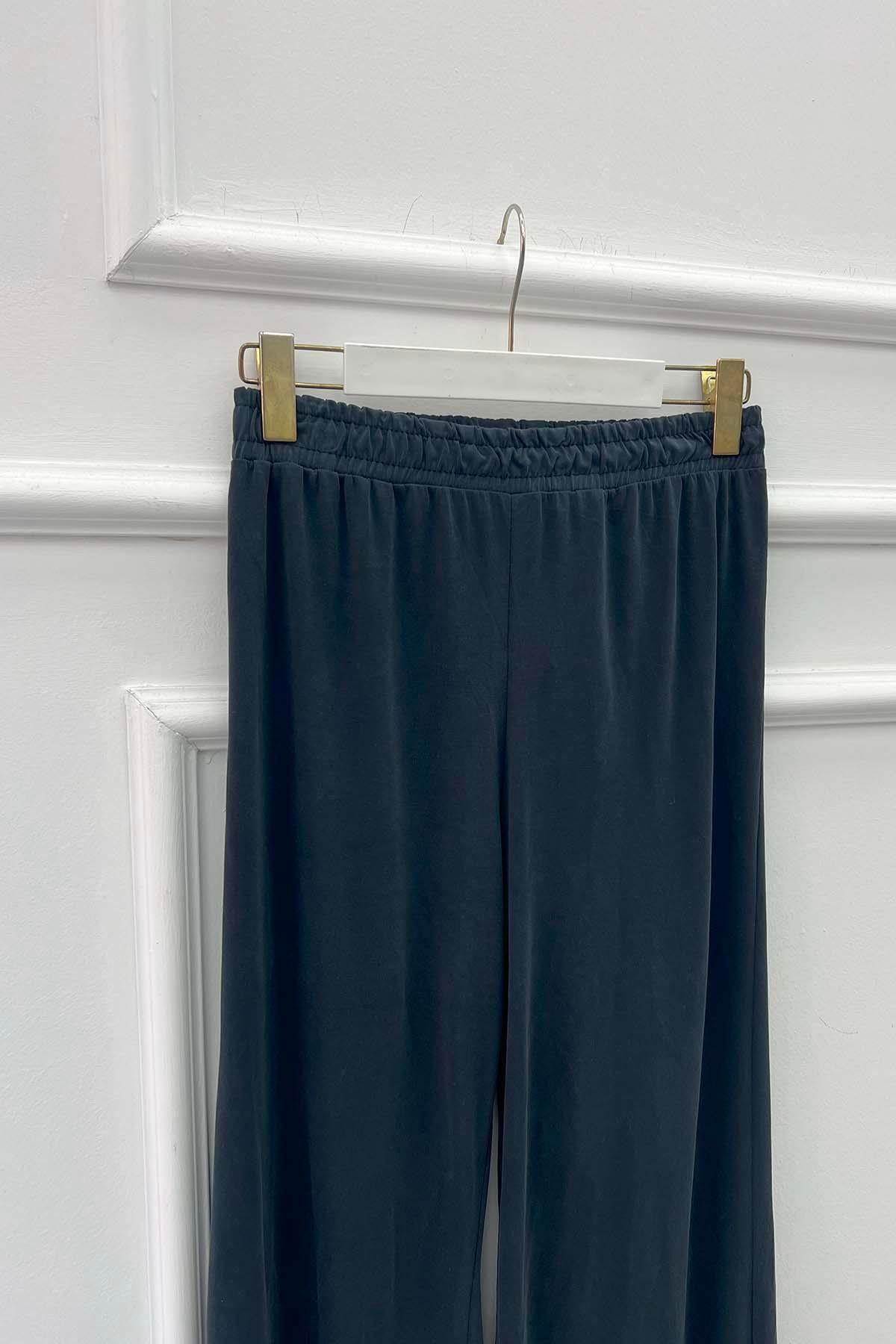 Beli Lastikli İnce Süprem Pantolon Siyah