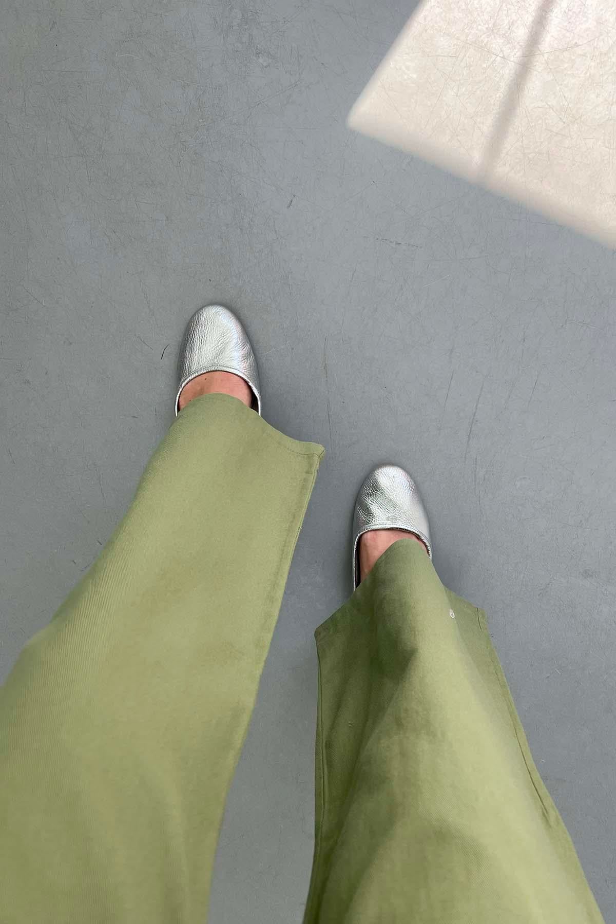 Beli Lastikli Kot Pantolon Haki
