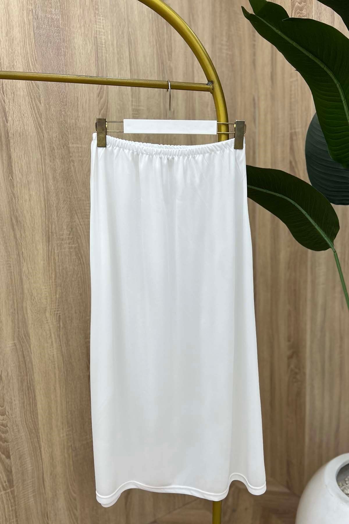 Beli Lastikli Pantalon İçliği Beyaz