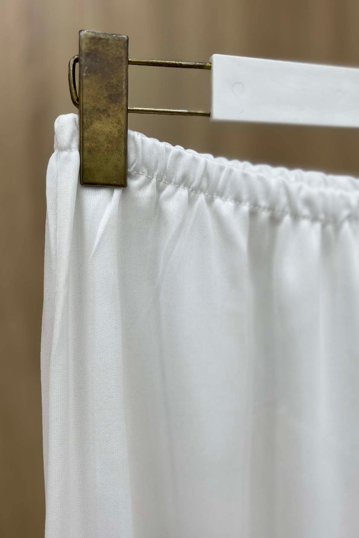 Beli Lastikli Pantalon İçliği Beyaz