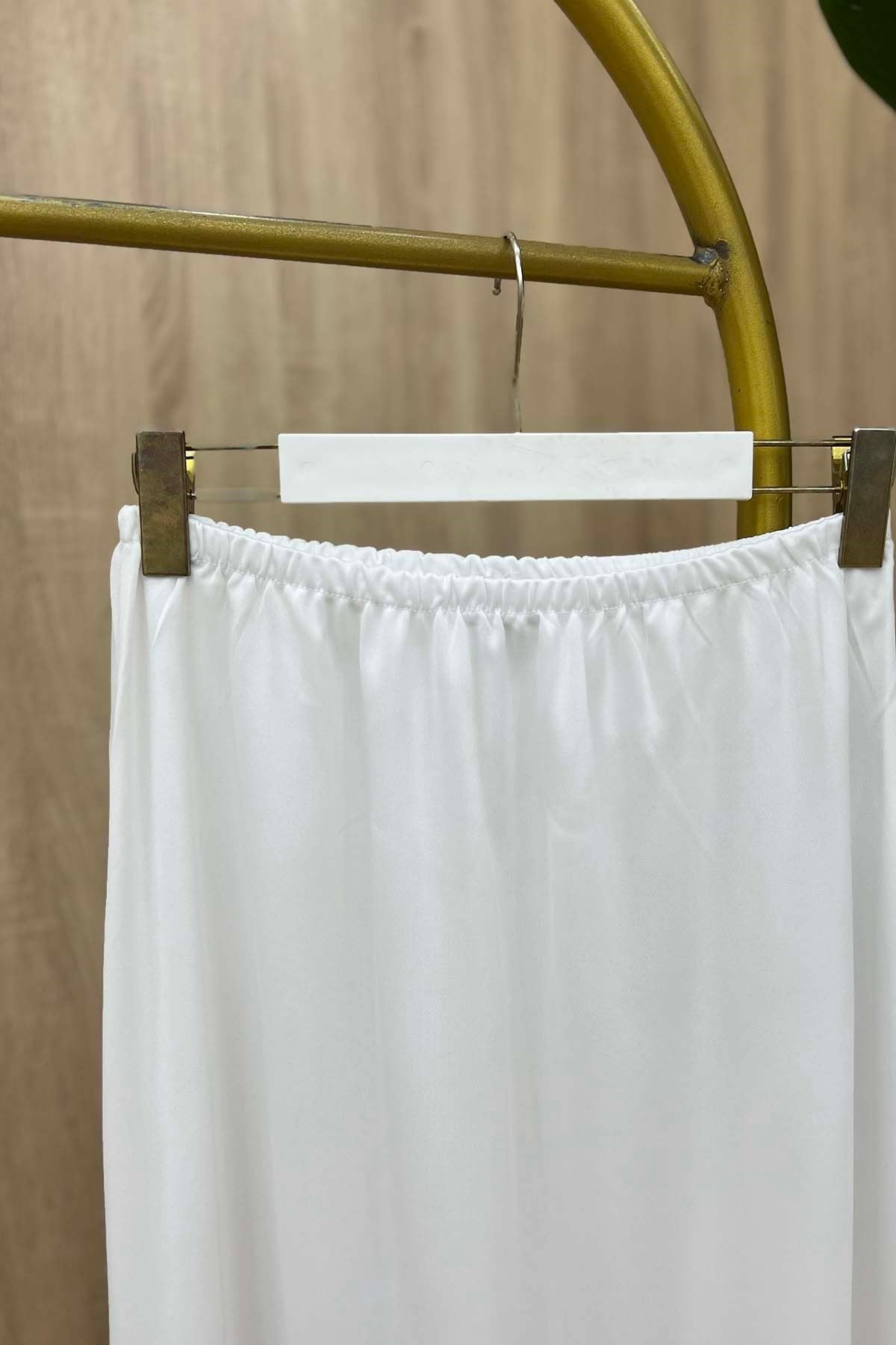 Beli Lastikli Pantalon İçliği Beyaz