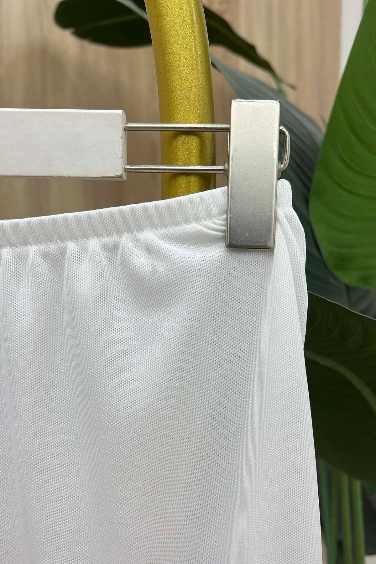 Beli Lastikli Pantolon İçliği Beyaz