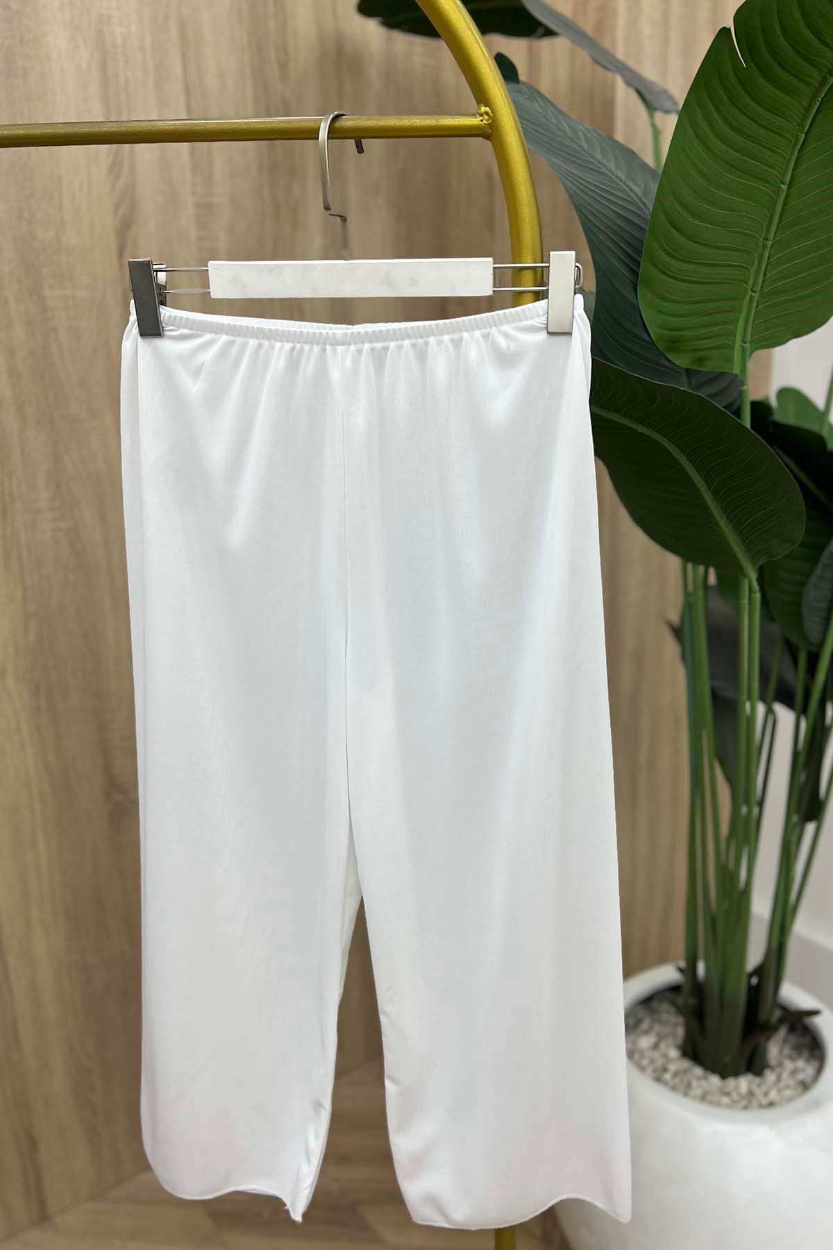 Beli Lastikli Pantolon İçliği Beyaz