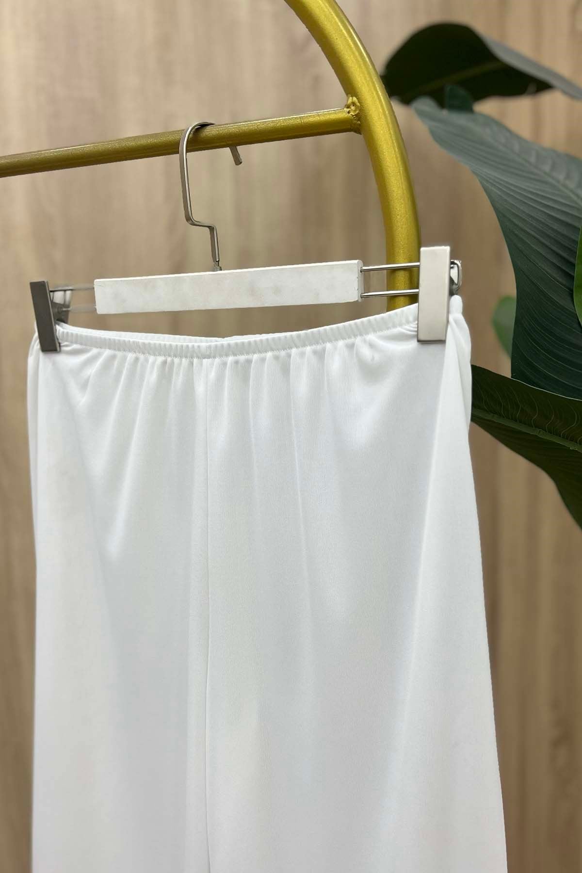 Beli Lastikli Pantolon İçliği Beyaz