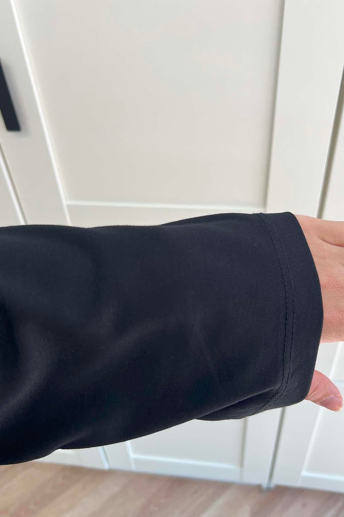 Bisiklet Yaka Kusaklı Oysh Sweat Siyah