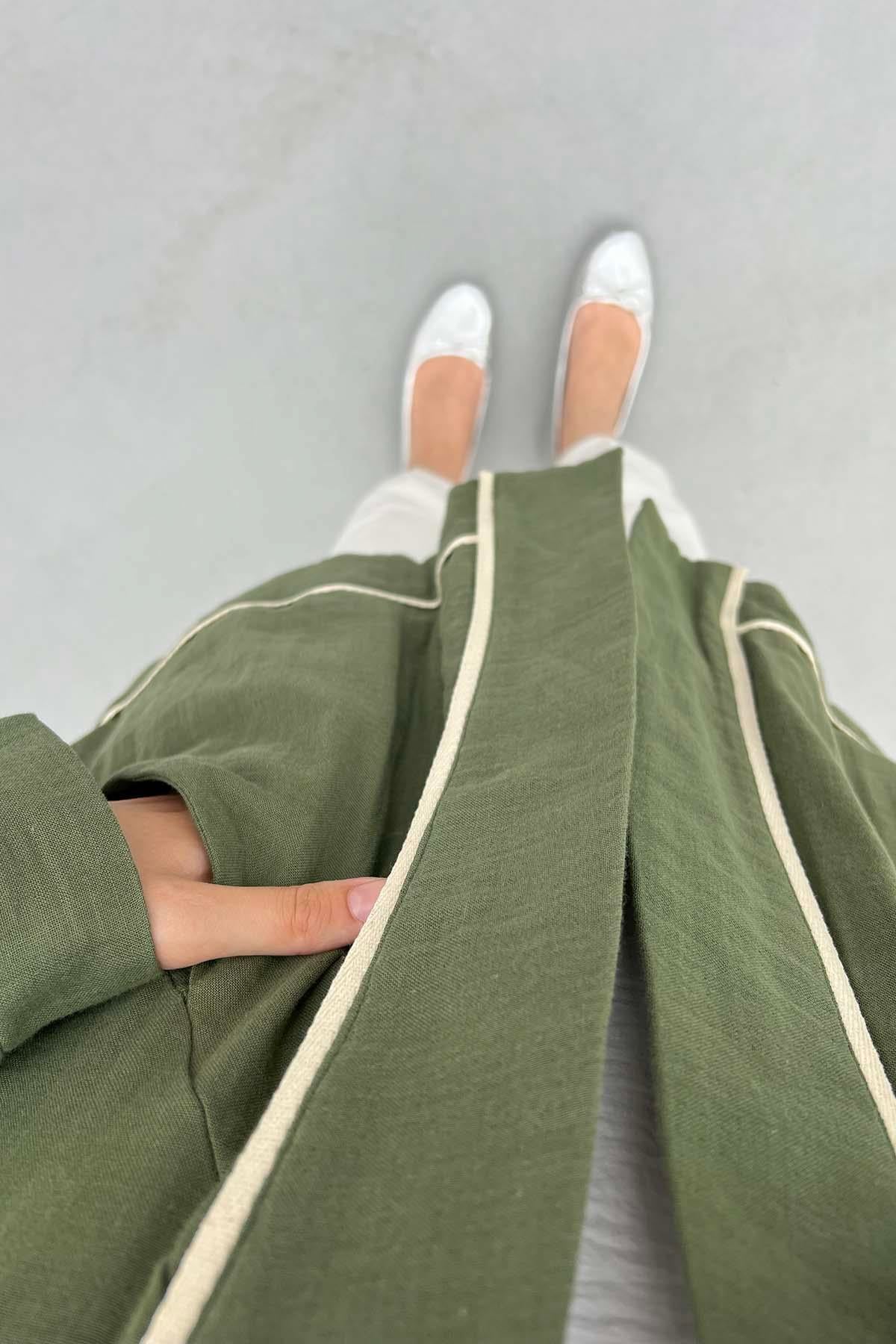 Biyeli Keten Kimono Haki