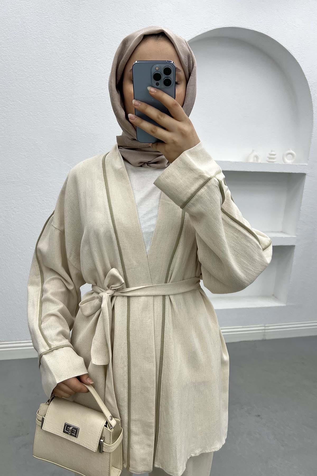 Biyeli Kimono Takım Taş