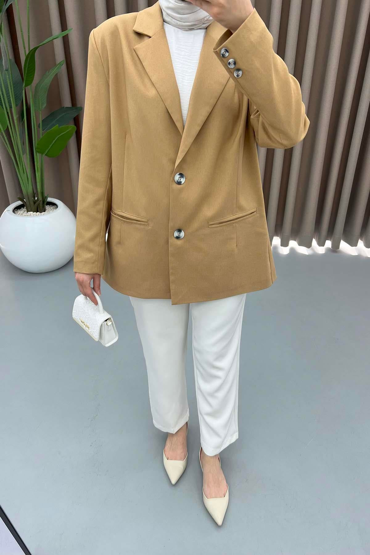 Blazer Ceket Camel