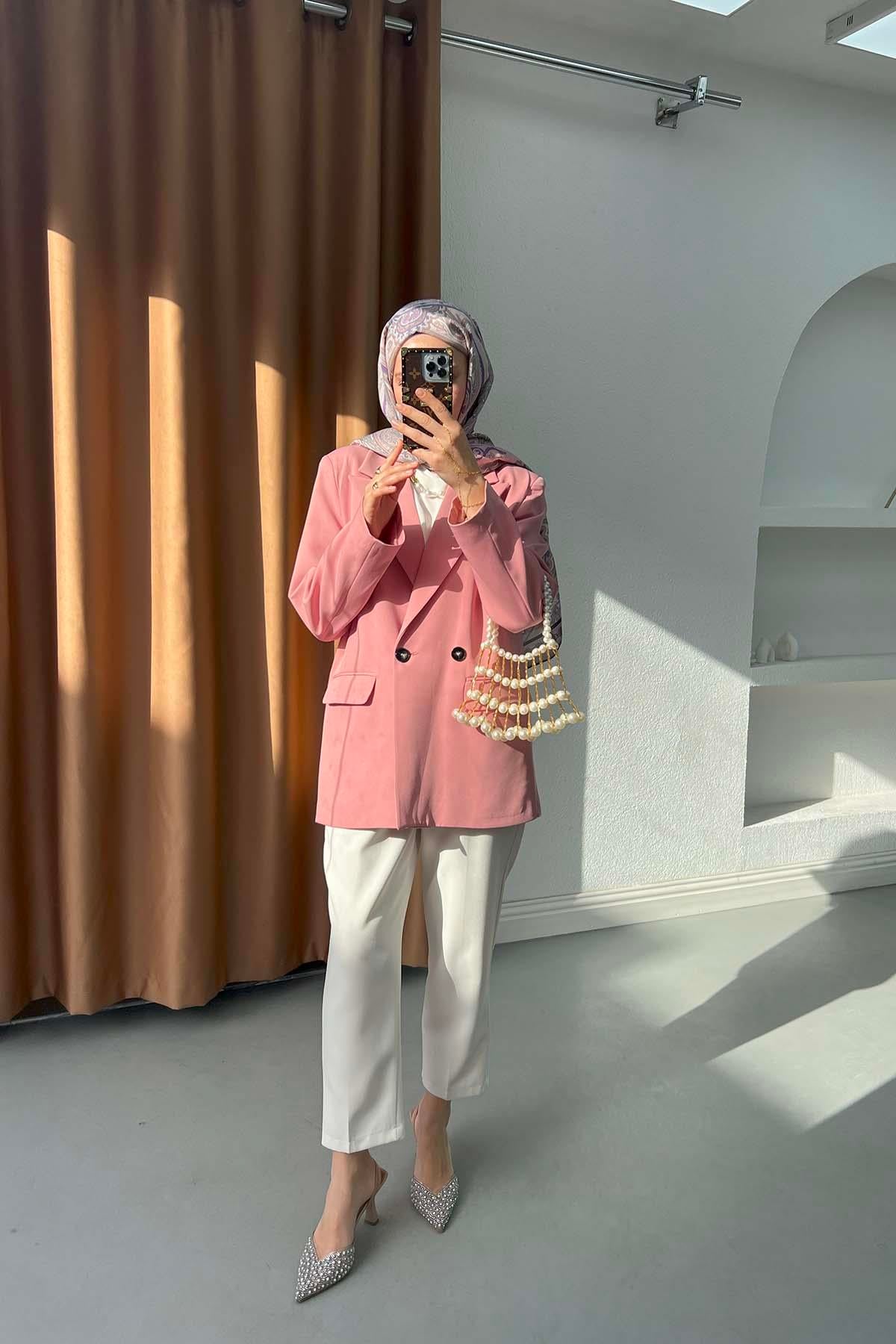 Blazer Ceket Pudra