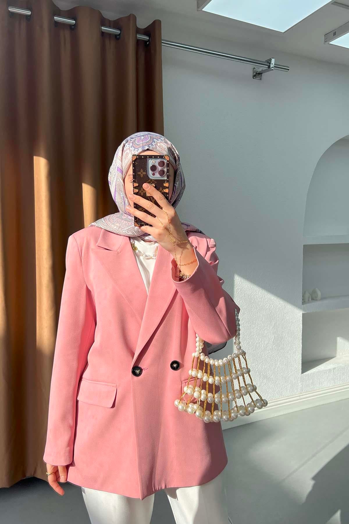 Blazer Ceket Pudra