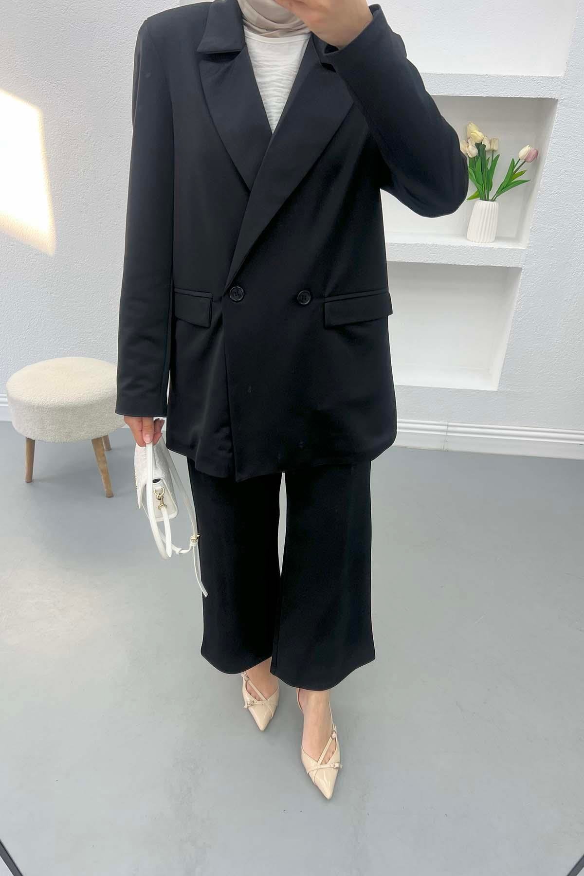 Blazer Ceket Takım Siyah