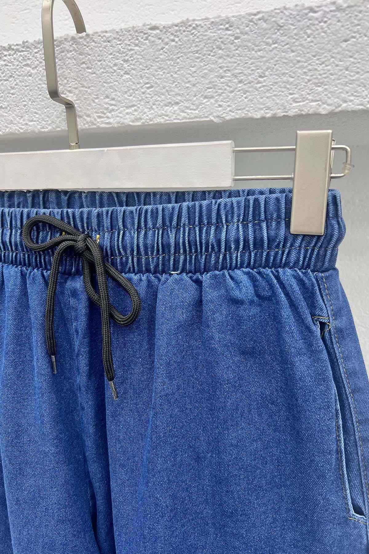 Bol Paça Kot Pantolon Lacivert