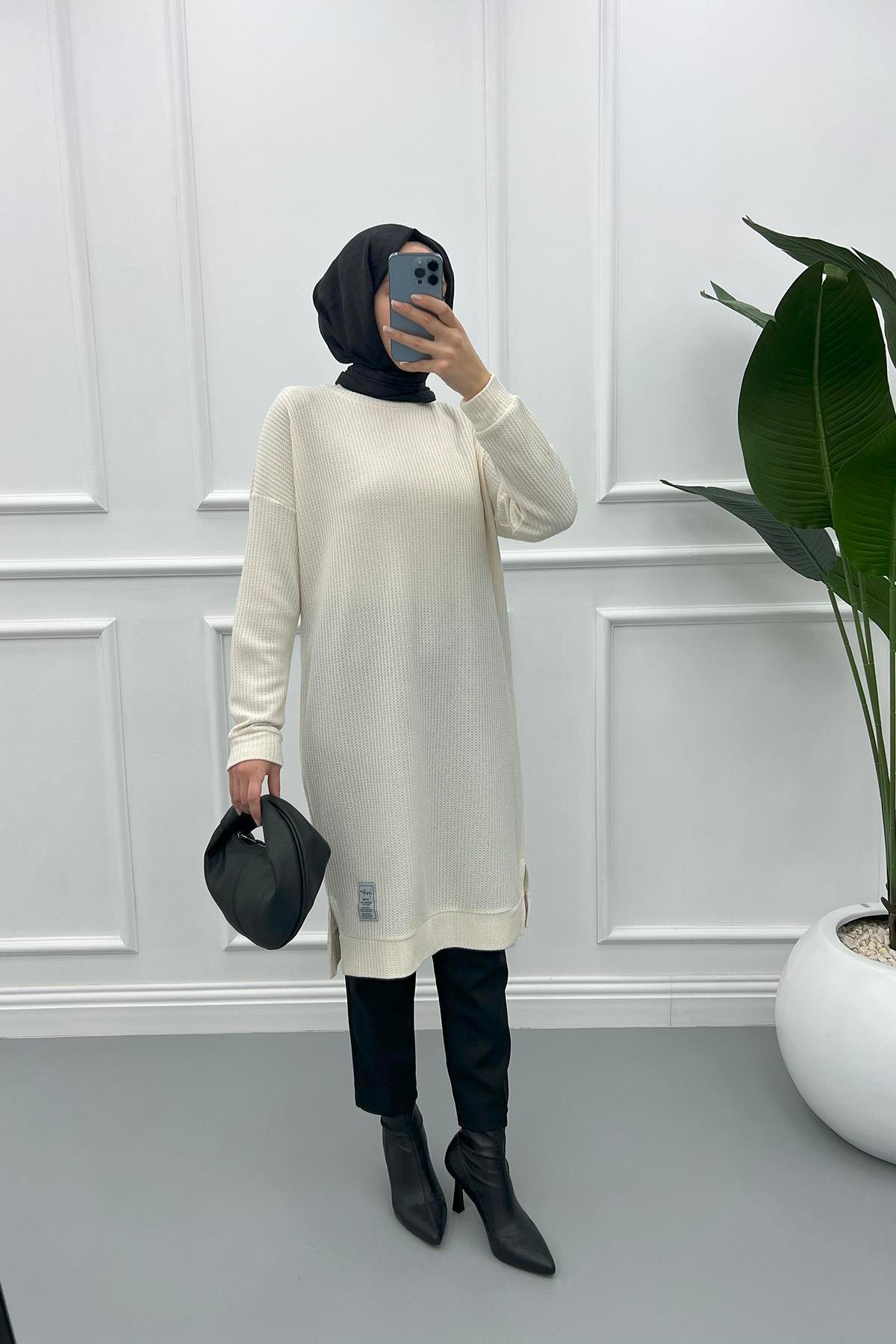 Burgu Tunik Krem