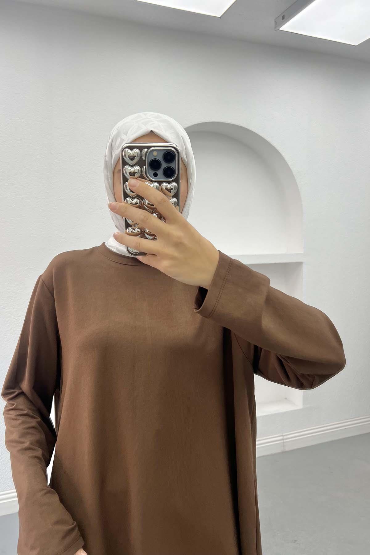 Büyük Beden Tunik Kahve