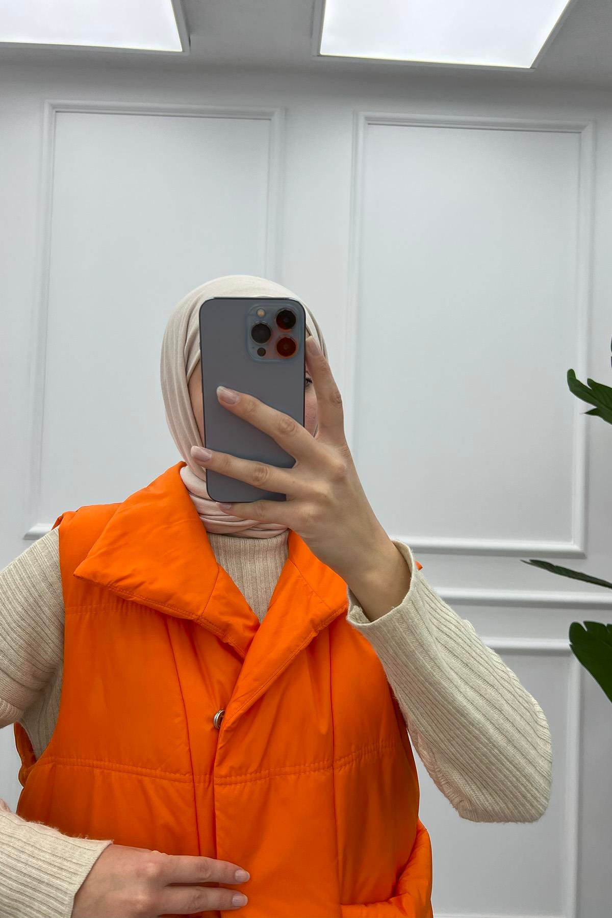 Büyük Cepli Şişme Yelek Turuncu