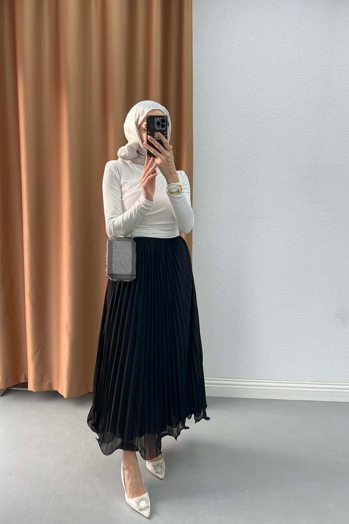 Büzgü Detaylı Bluz Beyaz
