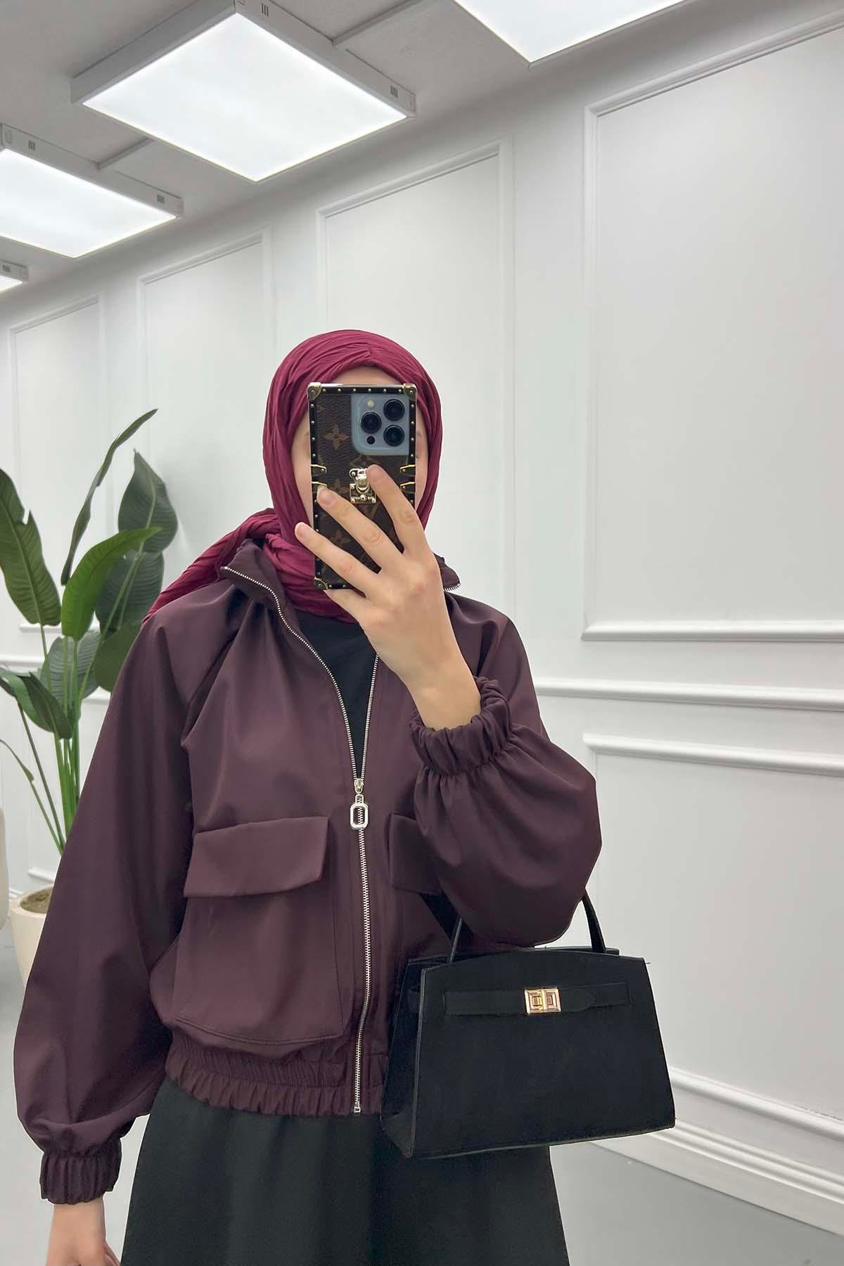 Büzgülü Crop Yağmurluk Vişne Çürüğü