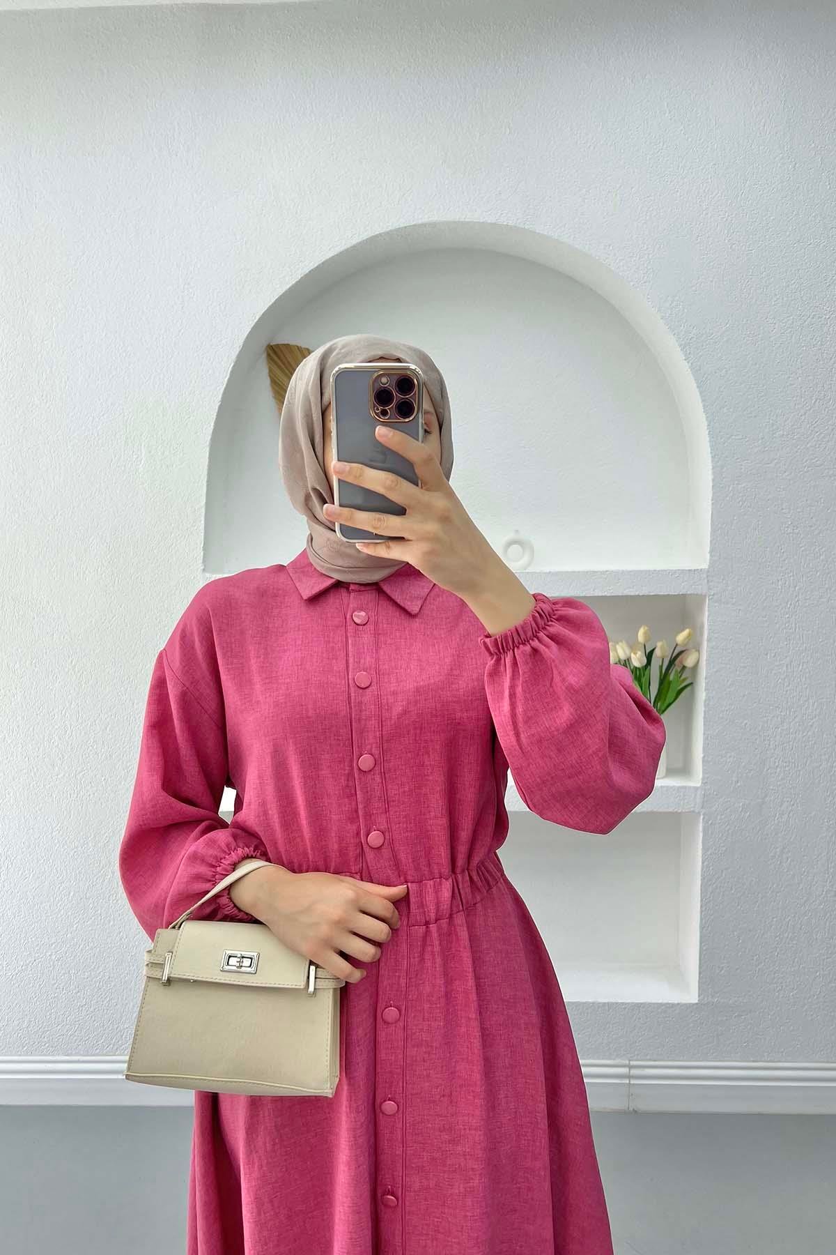 Bymen Elbise Pembe
