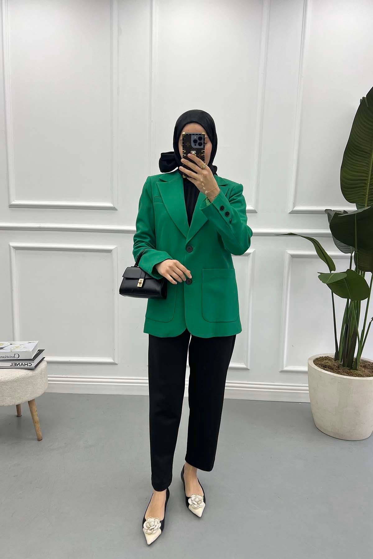 Cepli Blazer Ceket Benetton Yeşil