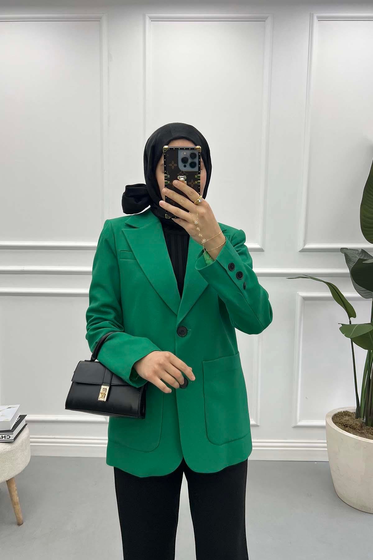 Cepli Blazer Ceket Benetton Yeşil