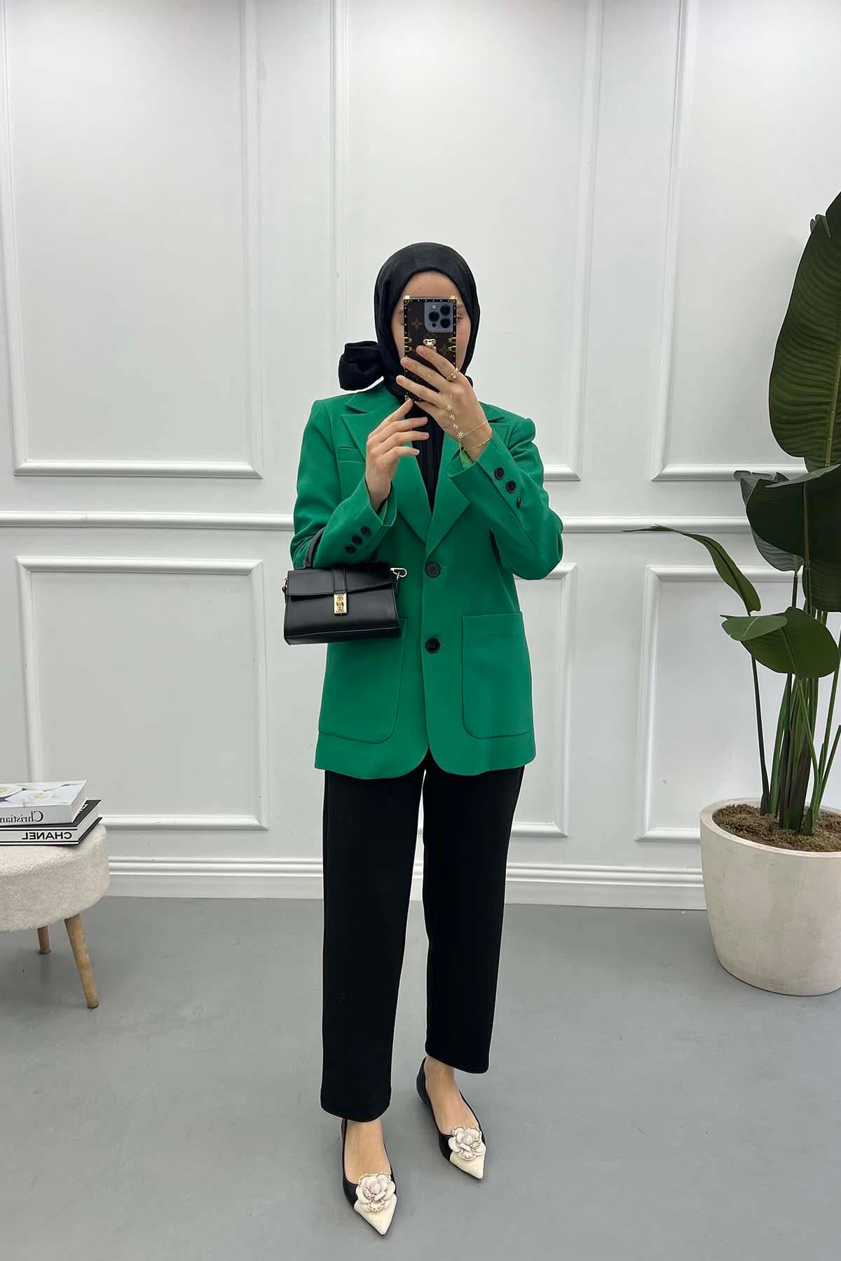 Cepli Blazer Ceket Benetton Yeşil