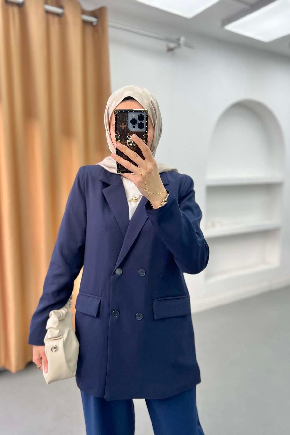 Cepli Blazer Ceket Lacivert