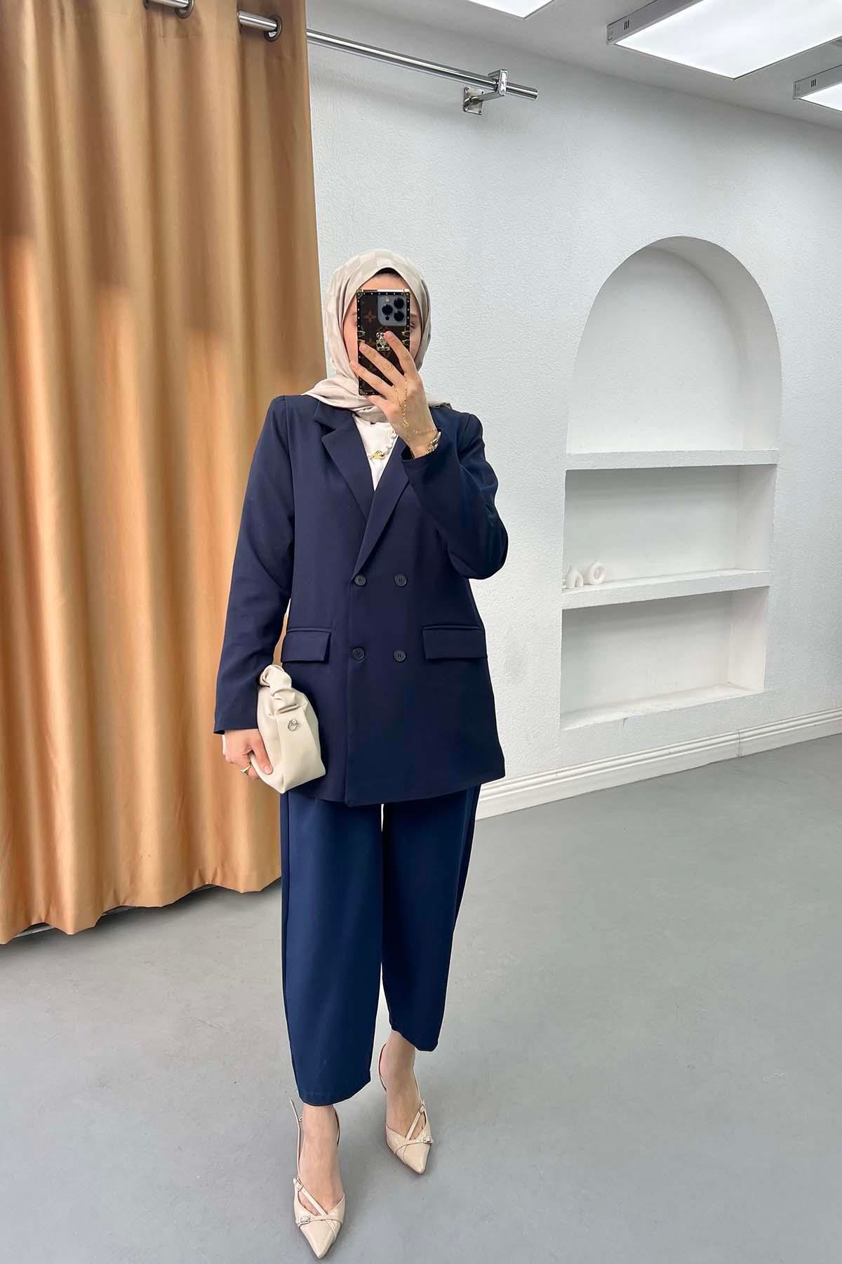 Cepli Blazer Ceket Lacivert