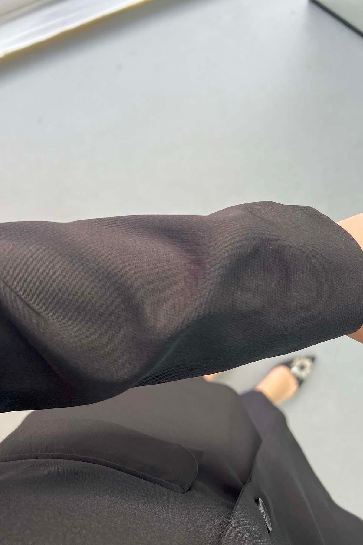 Cepli Blazer Ceket Siyah