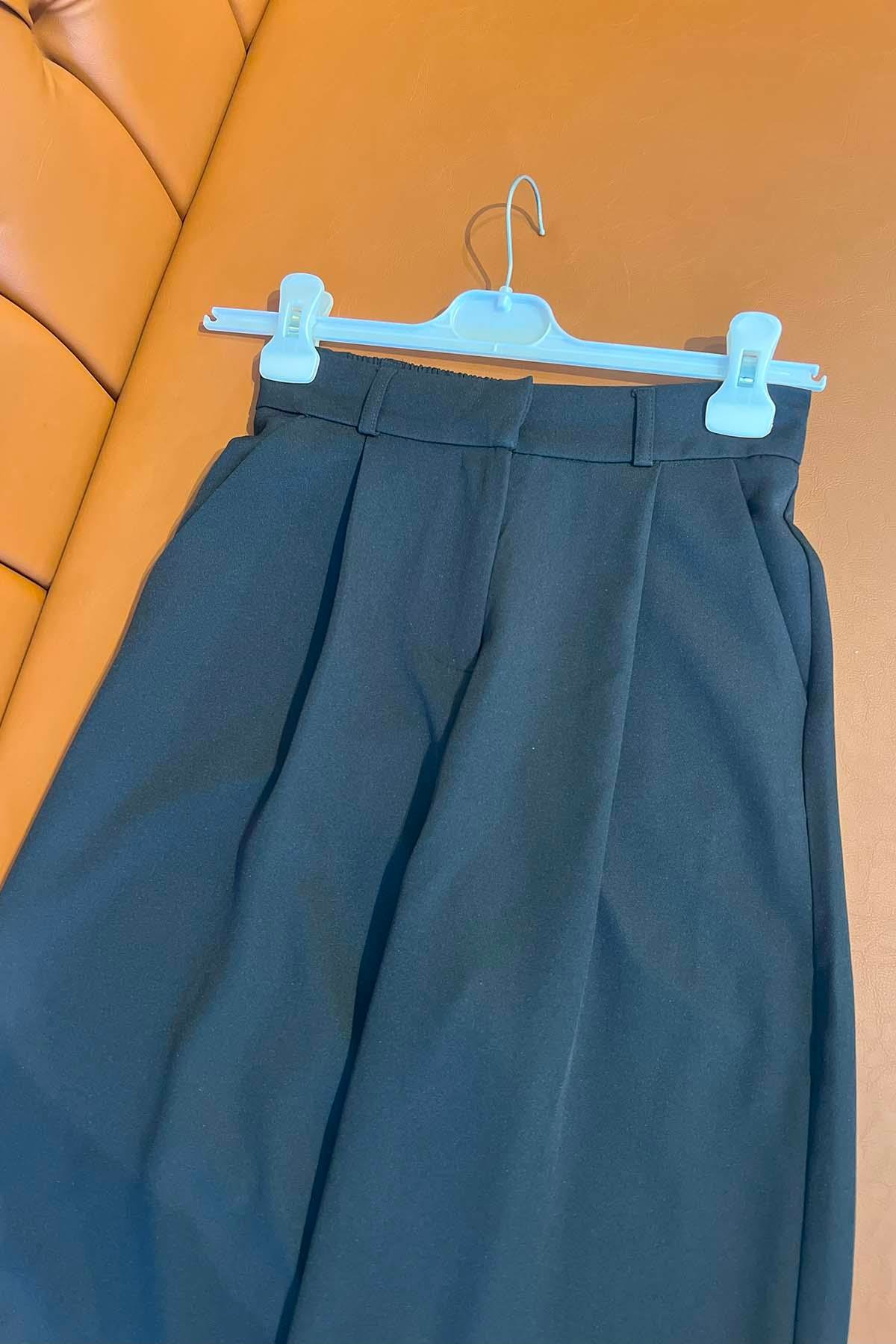 Cepli Bol Paça Pantolon Siyah
