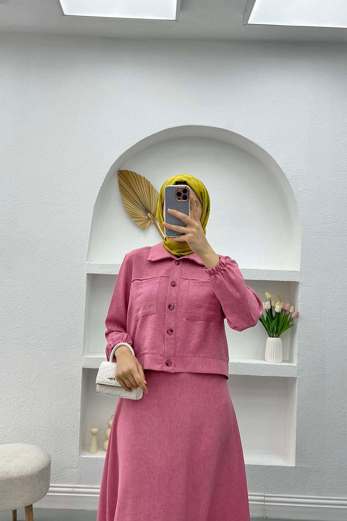 Cepli Etek Takım Pembe