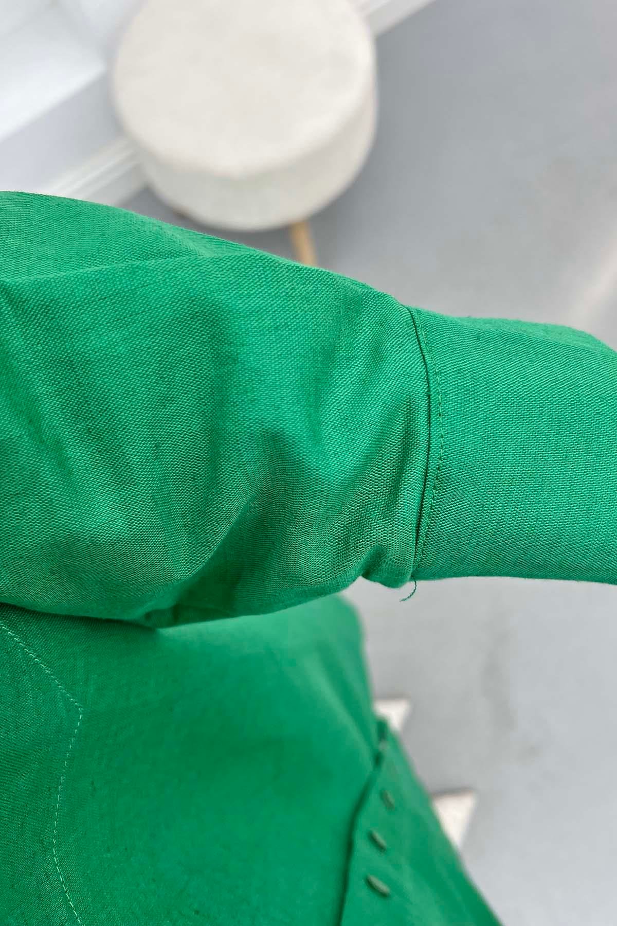 Cepli Keten Tunik Benetton Yeşil