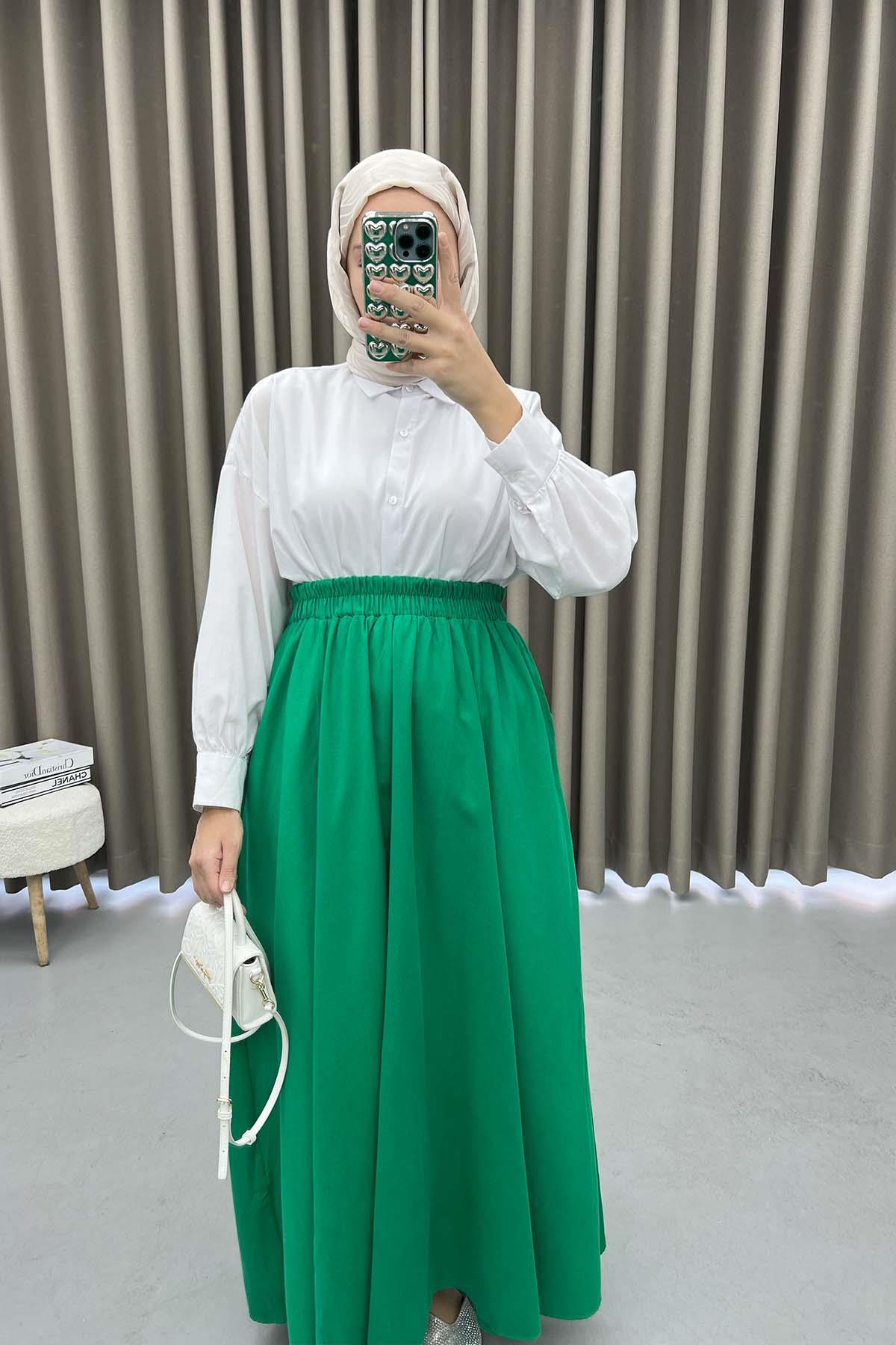 Cepli Kloş Etek Benetton Yeşil
