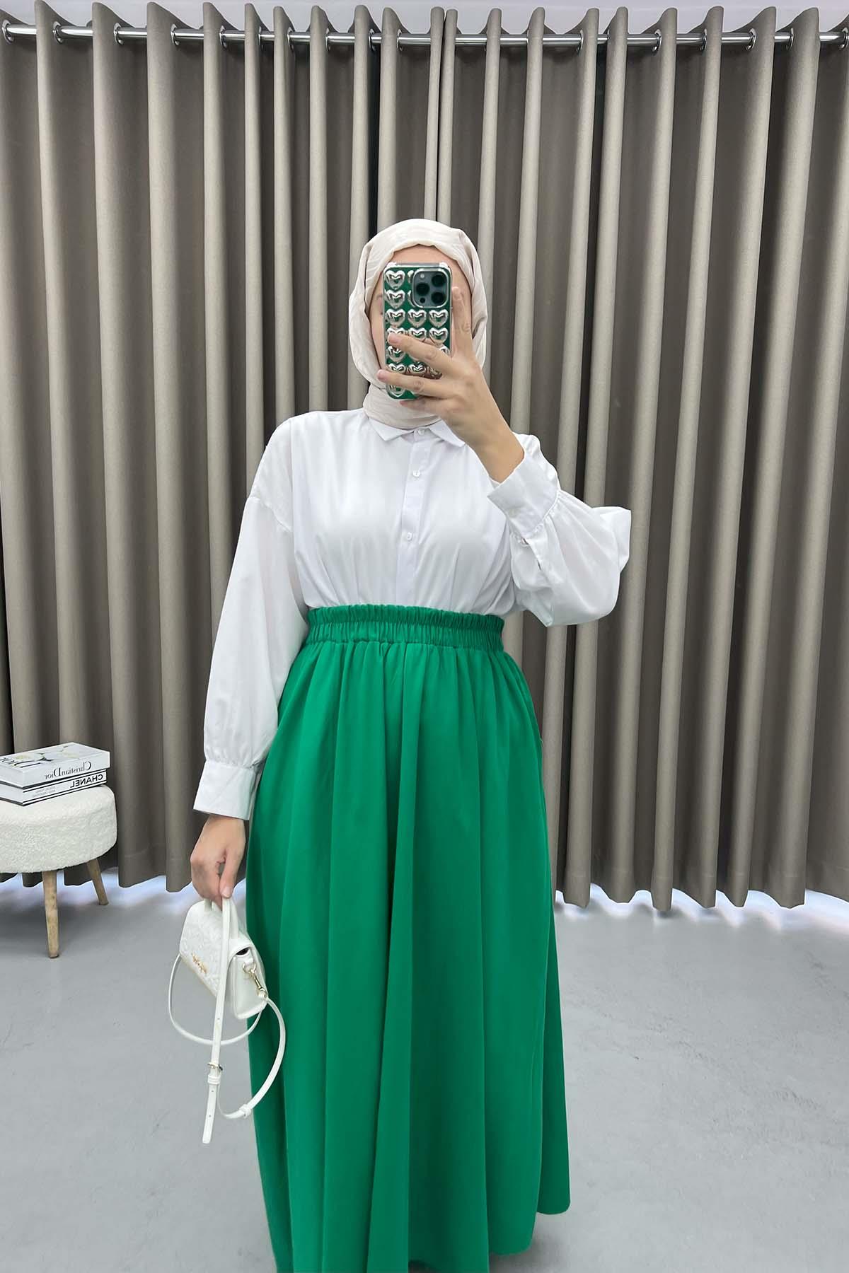 Cepli Kloş Etek Benetton Yeşil