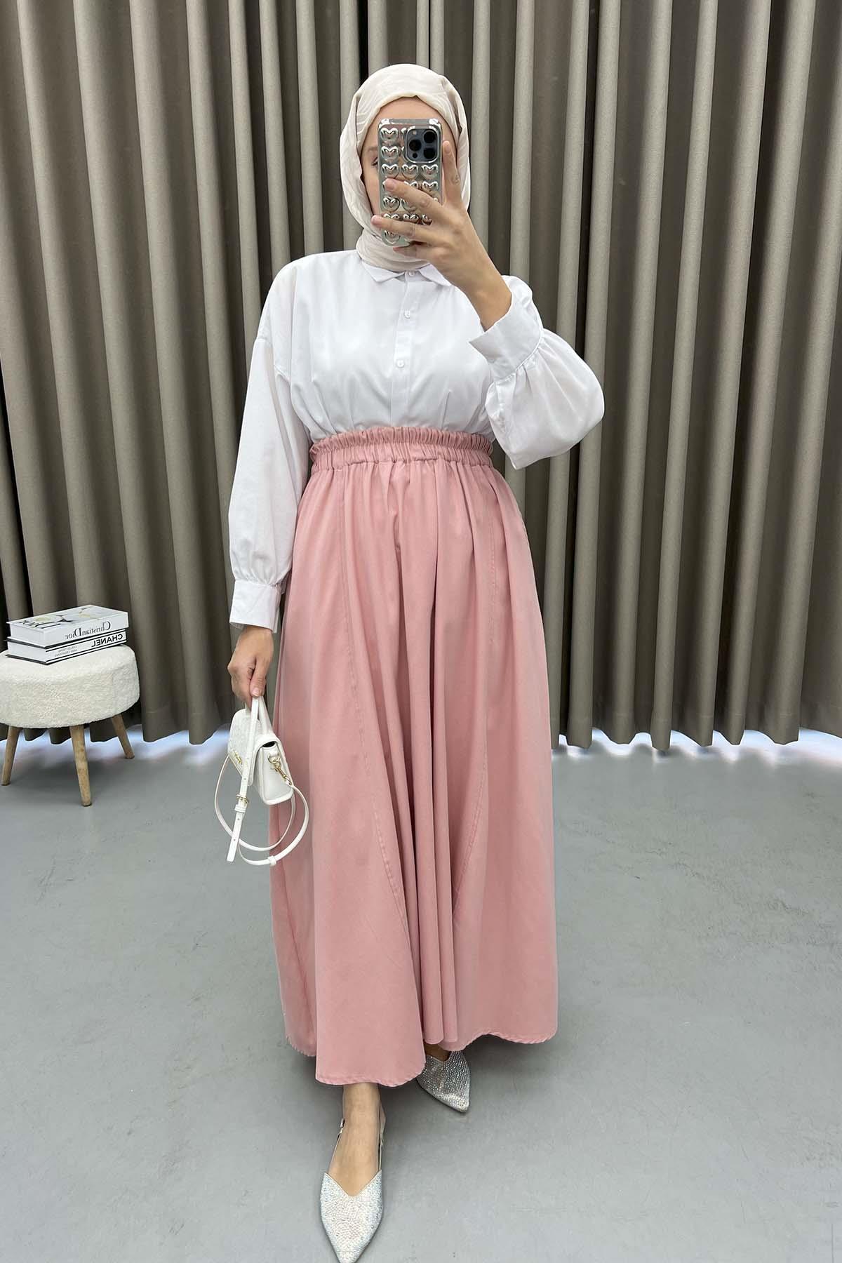 Cepli Kloş Etek Pembe