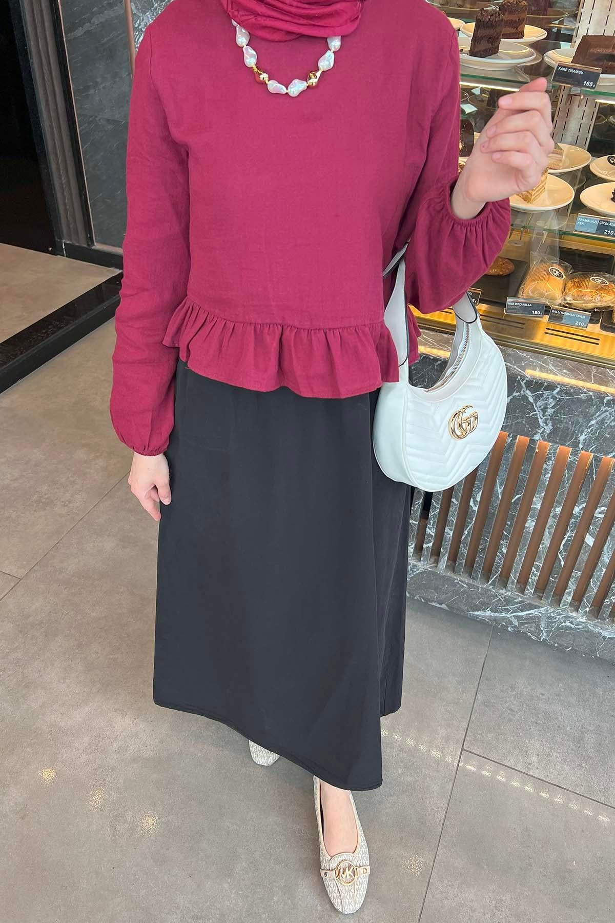 Cepli Kloş Etek Siyah